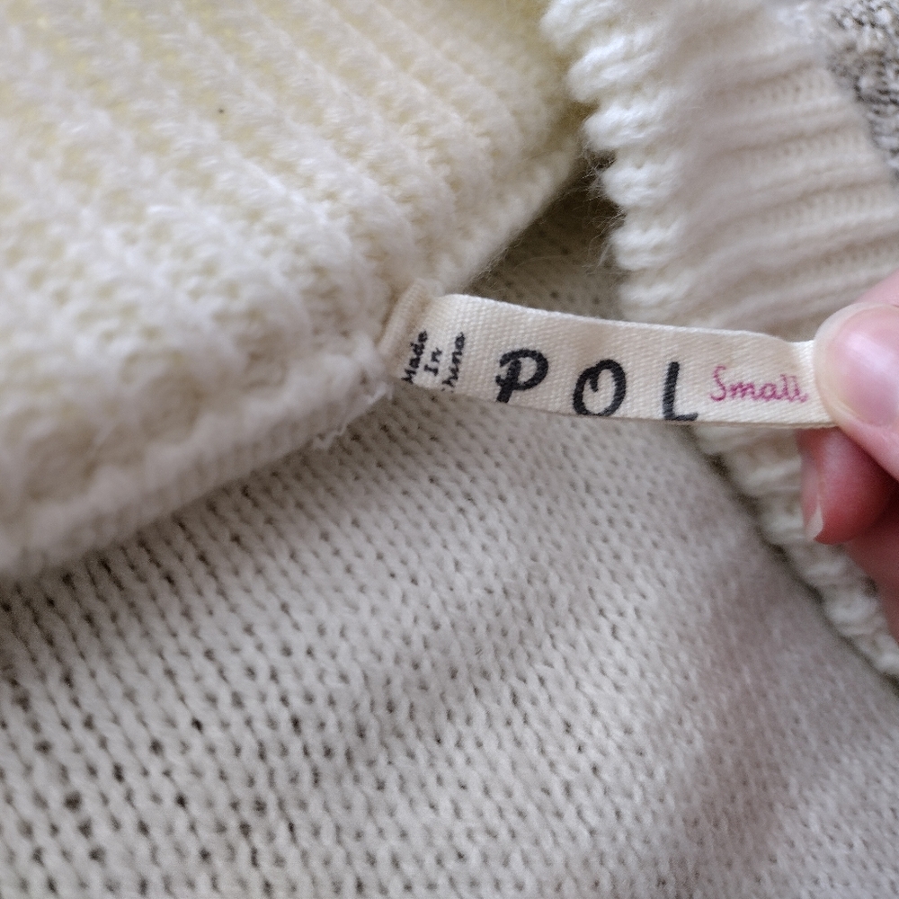 NWOT POL Cozy Beige and White Women's Jacket - Picture 7 of 8